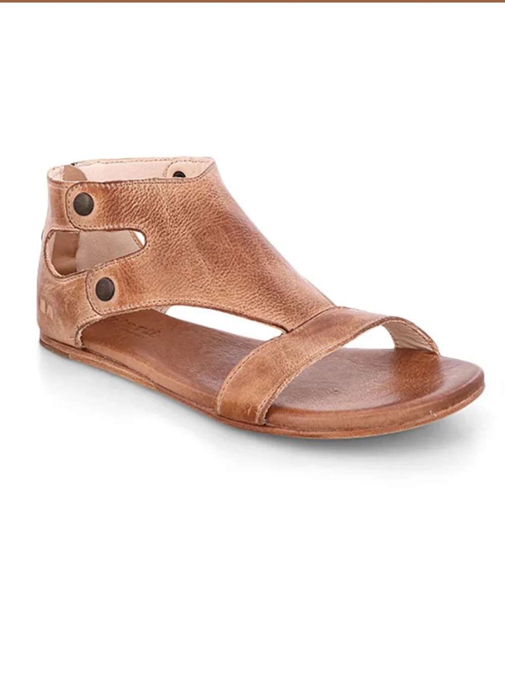 NIB, BedStu SOTO Cutout Stud Detail Back Zip Leather Sandal, Size 9 - Picture 2 of 9